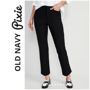 Old Navy High-Rise Pixie Straight Pants Black 12P / 12 Petite